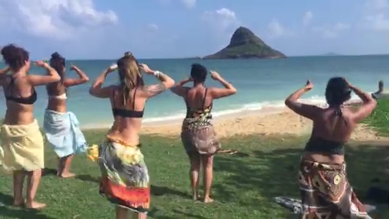 Hawaii trip training op het strand